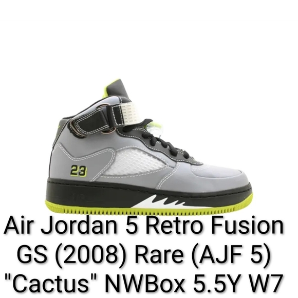 Jordan Other - Air Jordan 5 Retro Fusion GS (2008) Rare (AJF 5) "Cactus" NWBox 5.5Y W7